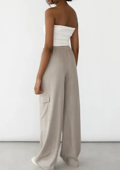 Pantalons^Outfitbook Pantalon cargo lin TAUPE