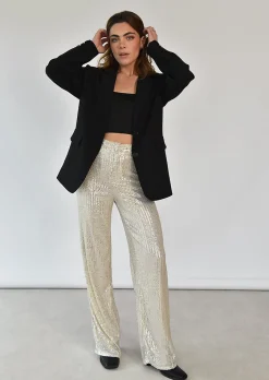 Pantalons^Outfitbook Pantalon droit à sequins