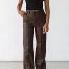 Pantalons^Outfitbook Pantalon droit similicuir MARRON
