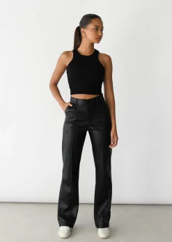 Pantalons^Outfitbook Pantalon droit similicuir NOIR
