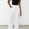 Pantalons^Outfitbook Pantalon en coton à taille élastique BLANC