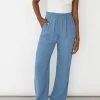 Pantalons^Outfitbook Pantalon en coton à taille élastique BLEU