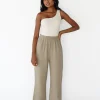 Pantalons^Outfitbook Pantalon en coton à taille élastique TAUPE
