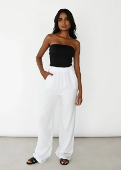 Pantalons^Outfitbook Pantalon en coton à taille élastique BLANC