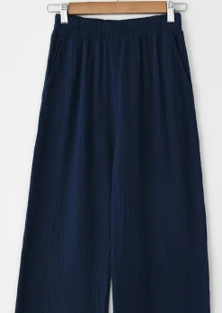 Pantalons^Outfitbook Pantalon en coton à taille élastique BLEU