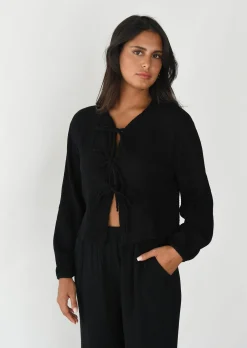 Pantalons^Outfitbook Pantalon en coton à taille élastique noir