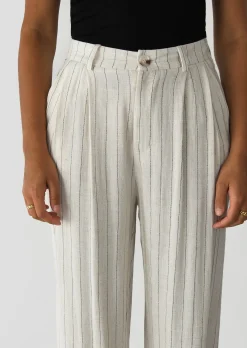 Pantalons^Outfitbook Pantalon en lin à rayures BEIGE