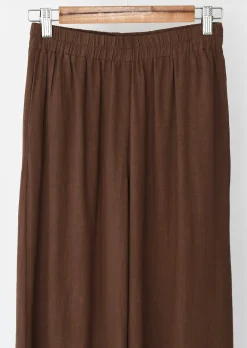Pantalons^Outfitbook Pantalon en lin à taille élastique MARRON