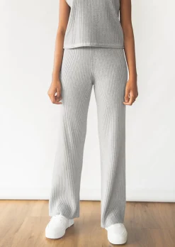 Pantalons^Outfitbook Pantalon en maille côtelée GRIS
