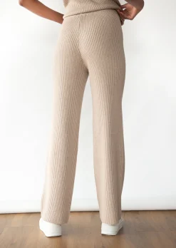 Pantalons^Outfitbook Pantalon en maille côtelée TAUPE