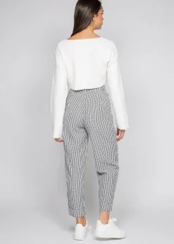 Pantalons^Outfitbook Pantalon fuselé à carreaux NOIR