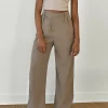 Pantalons^Outfitbook Pantalon large asymétrique TAUPE