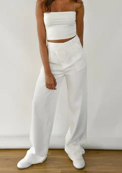 Pantalons^Outfitbook Pantalon large asymétrique BLANC