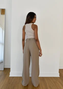 Pantalons^Outfitbook Pantalon large asymétrique TAUPE