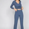 Pantalons^Outfitbook Pantalon large côtelé bleu