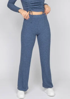 Pantalons^Outfitbook Pantalon large côtelé bleu