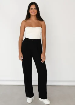 Pantalons^Outfitbook Pantalon large en lin NOIR