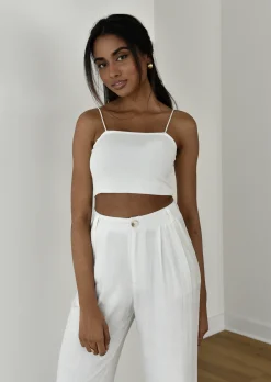 Pantalons^Outfitbook Pantalon large en lin BLANC