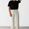 Pantalons^Outfitbook Pantalon large lin cordon BEIGE