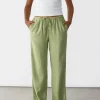 Pantalons^Outfitbook Pantalon large lin cordon VERT
