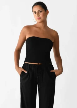 Pantalons^Outfitbook Pantalon large lin cordon NOIR