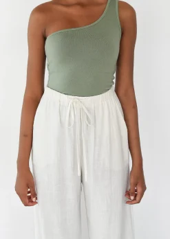 Pantalons^Outfitbook Pantalon large lin cordon BLANC