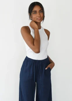 Pantalons^Outfitbook Pantalon large lin cordon Bleu