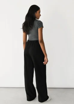 Pantalons^Outfitbook Pantalon large lin cordon NOIR