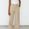 Pantalons^Outfitbook Pantalon large rayé avec cordon BEIGE