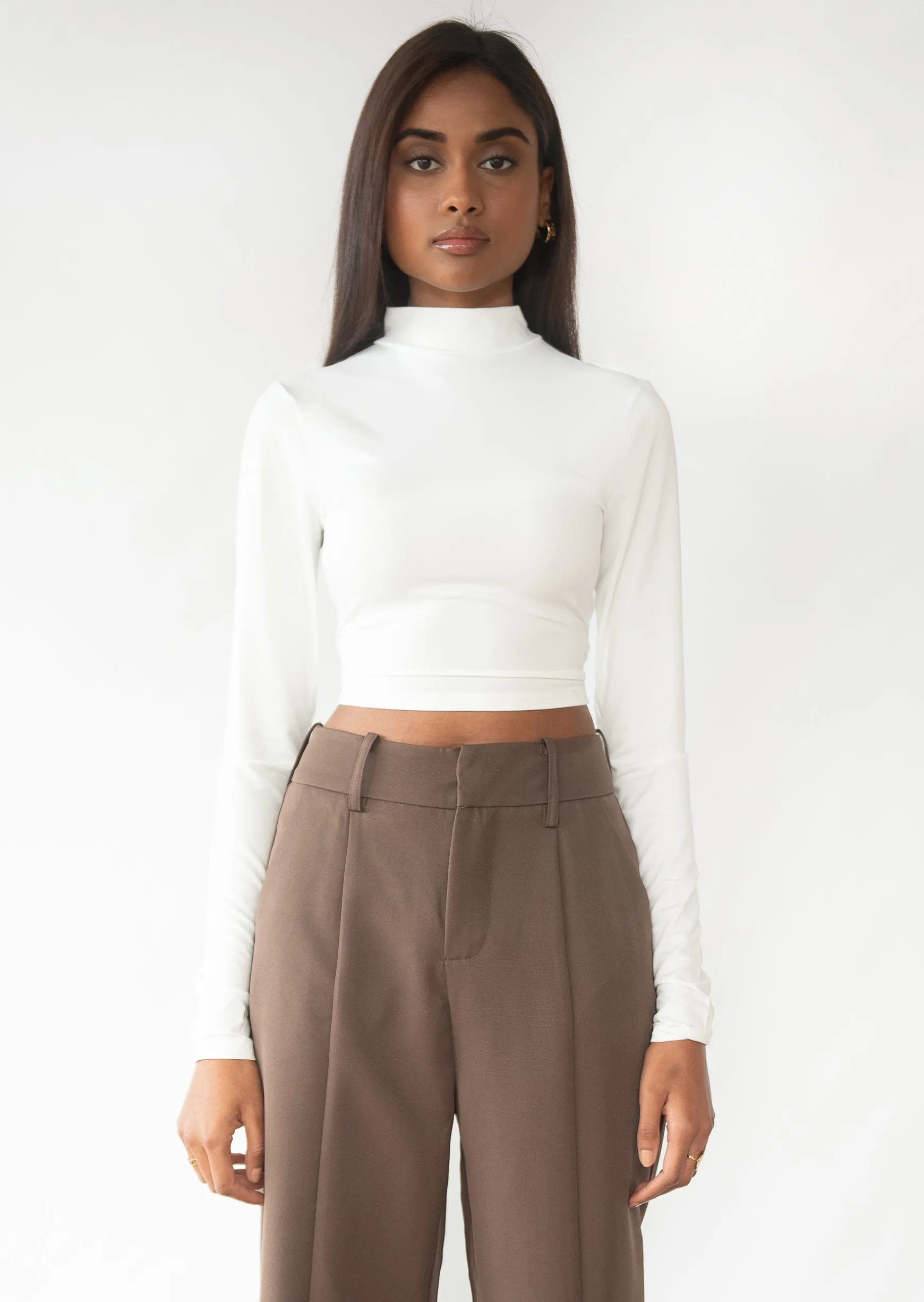 Pantalons^Outfitbook Pantalon marron fendu devant brown