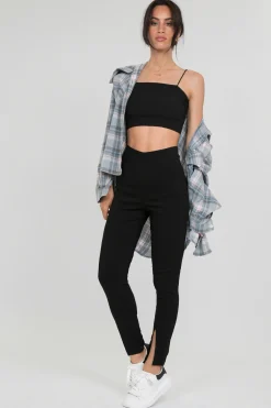 Pantalons^Outfitbook Pantalon fendu sur le devant noir