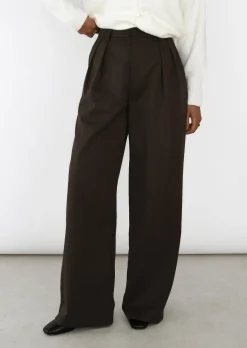 Pantalons^Outfitbook Pantalon pinces wideleg MARRON