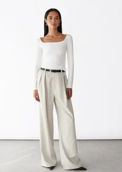 Pantalons^Outfitbook Pantalon pinces wideleg BEIGE