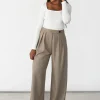 Pantalons^Outfitbook Pantalon wideleg à pinces TAUPE