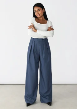 Pantalons^Outfitbook Pantalon wideleg à pinces BLEU