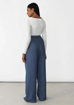 Pantalons^Outfitbook Pantalon wideleg à pinces BLEU