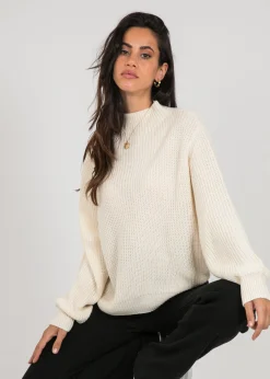 Pulls L Cardigans^Outfitbook Pull à col montant et manches ballon BEIGE