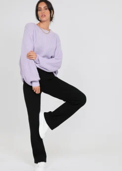 Pulls L Cardigans^Outfitbook Pull à col rond et manches ballon LILAS