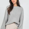 Pulls L Cardigans^Outfitbook Pull à col rond et manches ballon gris