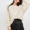 Pulls L Cardigans^Outfitbook Pull à col rond et manches ballon BEIGE