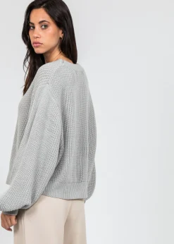 Pulls L Cardigans^Outfitbook Pull à col rond et manches ballon gris