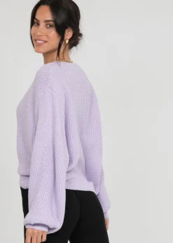 Pulls L Cardigans^Outfitbook Pull à col rond et manches ballon LILAS