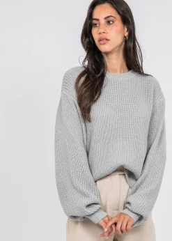 Pulls L Cardigans^Outfitbook Pull à col rond et manches ballon gris