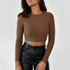 Pulls L Cardigans^Outfitbook Pull à dos ouvert noué MARRON