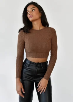 Pulls L Cardigans^Outfitbook Pull à dos ouvert noué MARRON