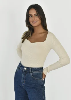 Pulls L Cardigans^Outfitbook Pull à encolure cœur BEIGE