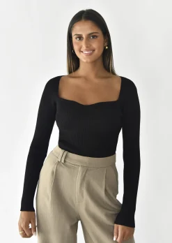 Pulls L Cardigans^Outfitbook Pull à encolure cœur NOIR