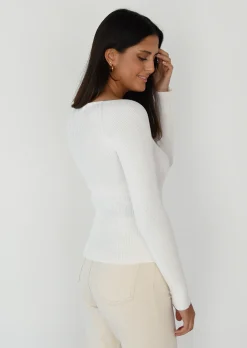 Pulls L Cardigans^Outfitbook Pull à encolure cœur BLANC