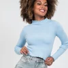 Pulls L Cardigans^Outfitbook Pull à ourlet volanté bleu blue