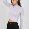 Pulls L Cardigans^Outfitbook Pull à ourlet volanté lavande